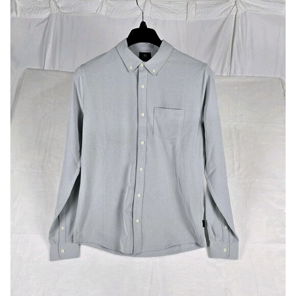 AG Green Label Men’s Oxford Button-Down Shirt Gray Size M Long Sleeve Casual - Picture 4 of 12